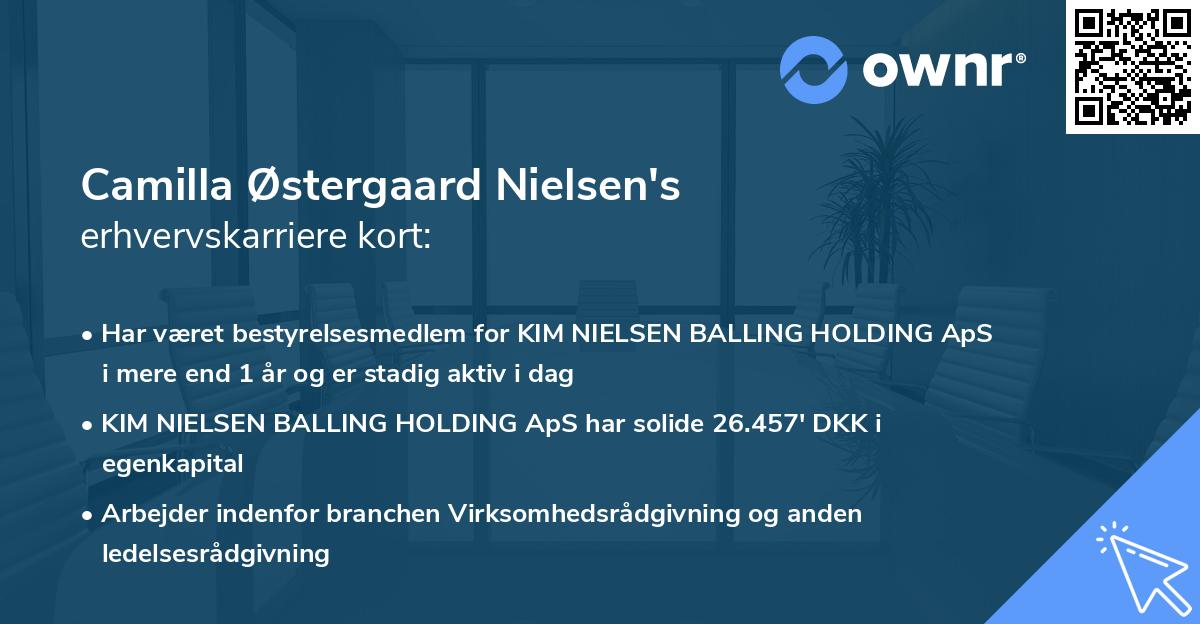Camilla Østergaard Nielsen's erhvervskarriere kort