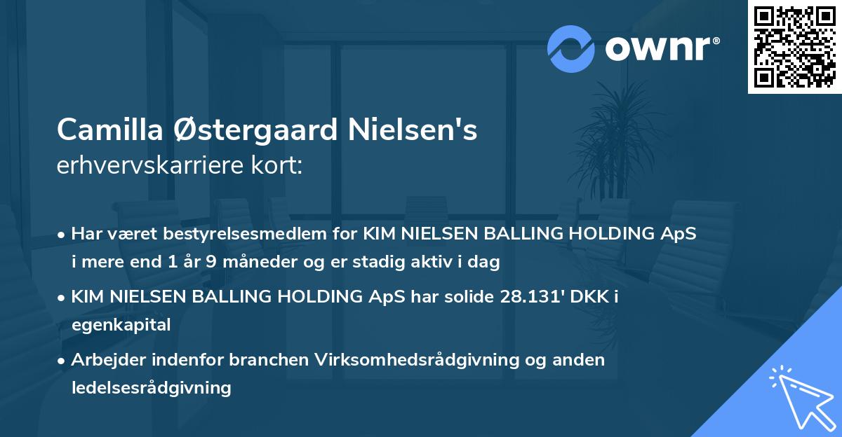 Camilla Østergaard Nielsen's erhvervskarriere kort