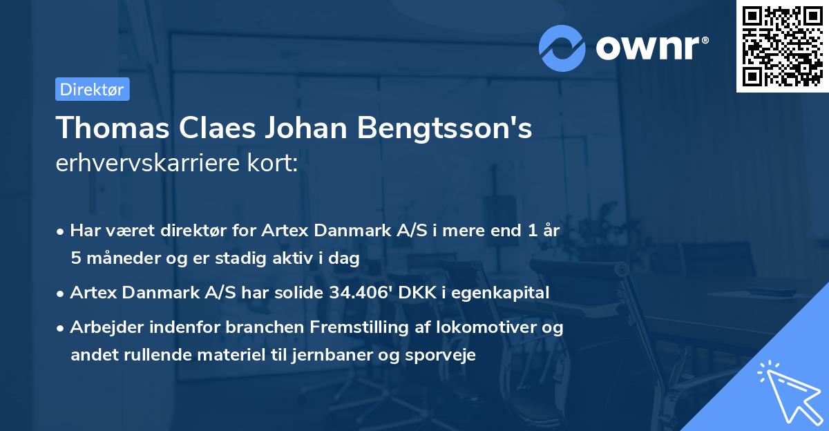 Thomas Claes Johan Bengtsson's erhvervskarriere kort