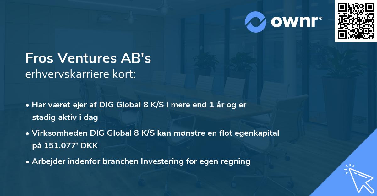 Fros Ventures AB's erhvervskarriere kort