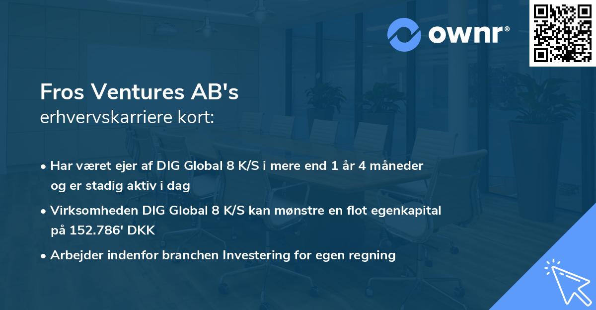 Fros Ventures AB's erhvervskarriere kort