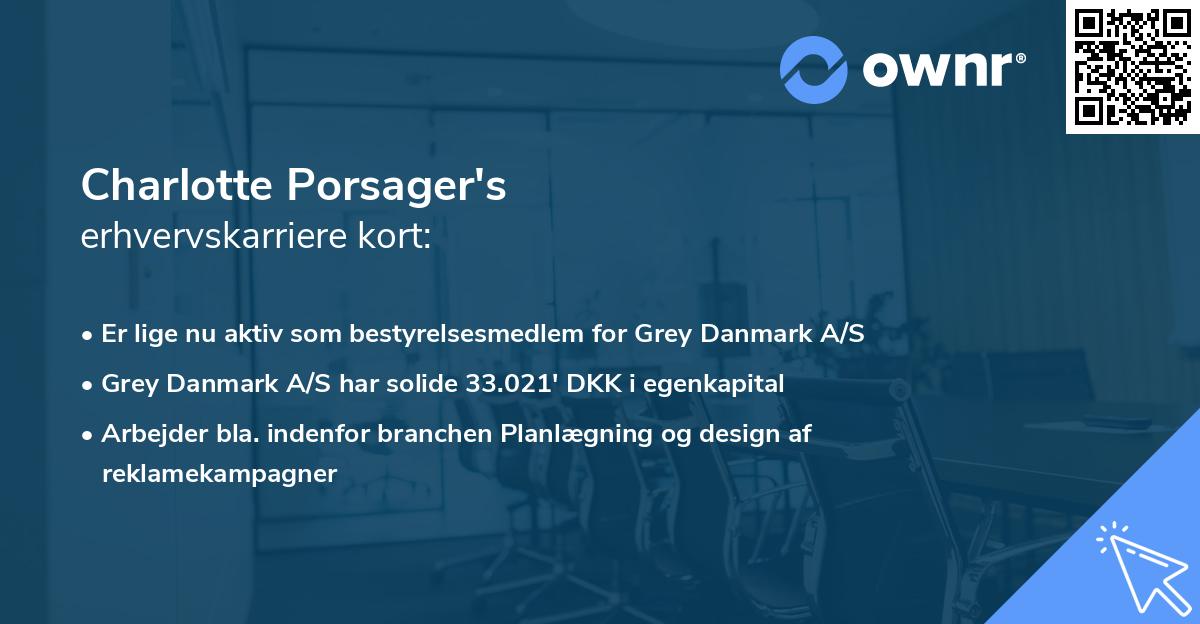 Charlotte Porsager's erhvervskarriere kort