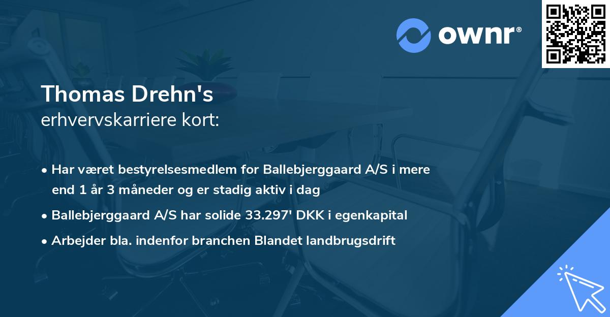 Thomas Drehn's erhvervskarriere kort