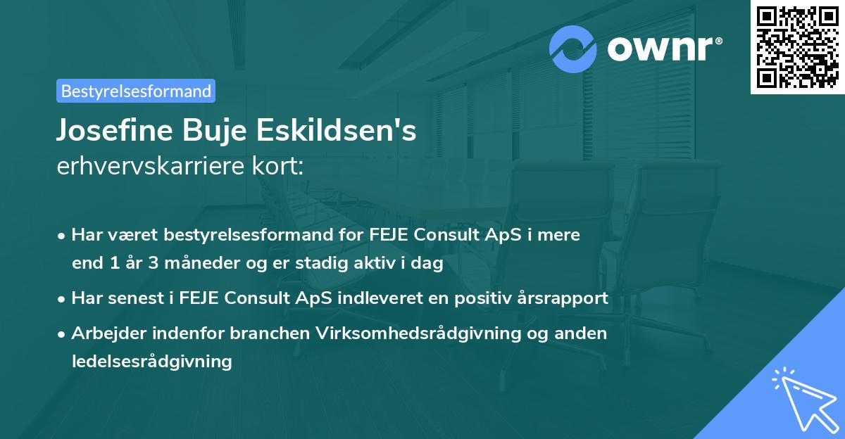 Josefine Buje Eskildsen's erhvervskarriere kort