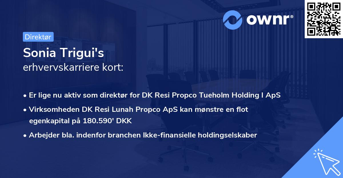 Sonia Trigui's erhvervskarriere kort