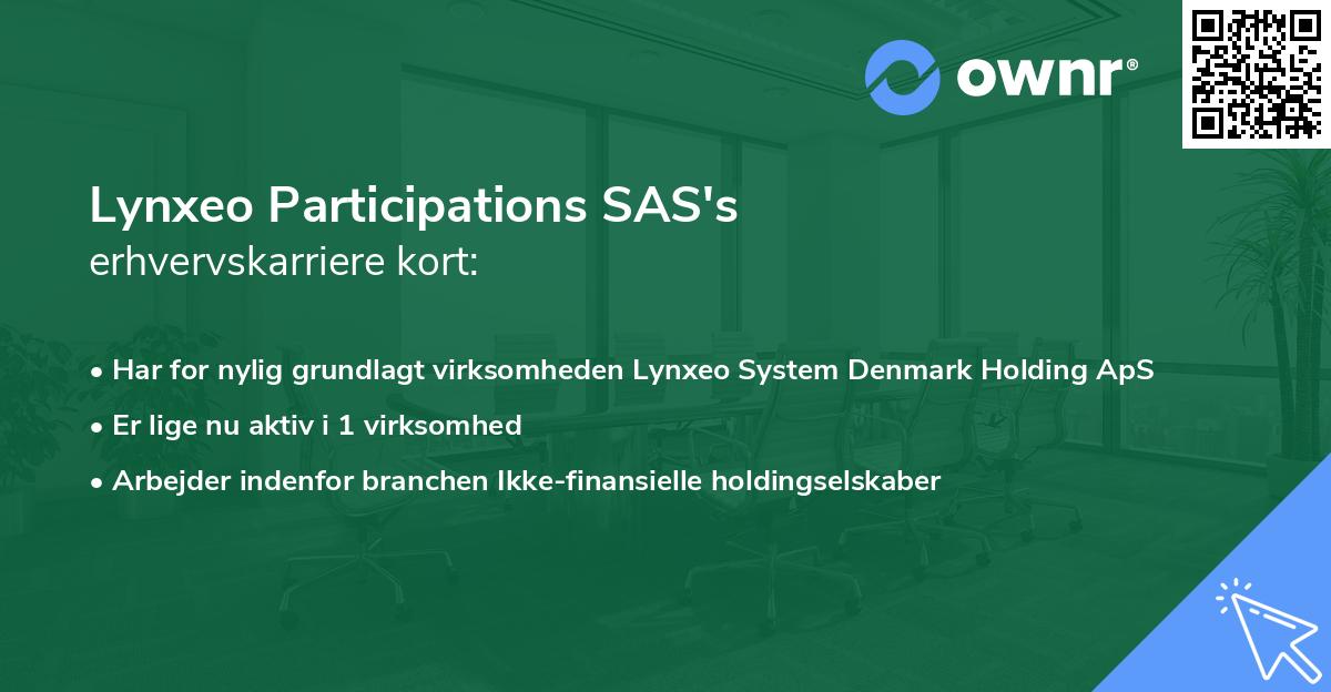 Lynxeo Participations SAS's erhvervskarriere kort