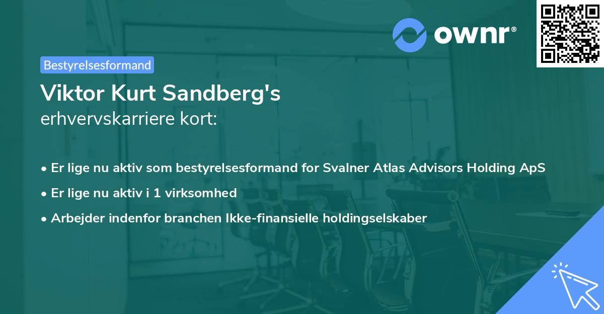 Viktor Kurt Sandberg's erhvervskarriere kort