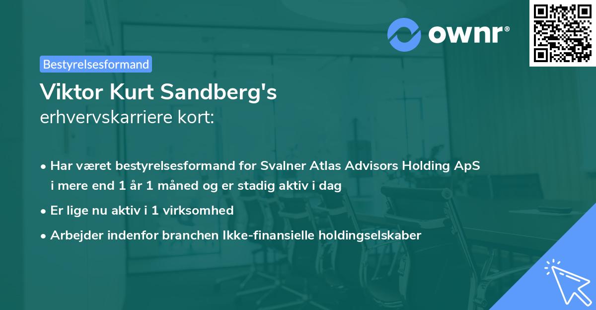 Viktor Kurt Sandberg's erhvervskarriere kort