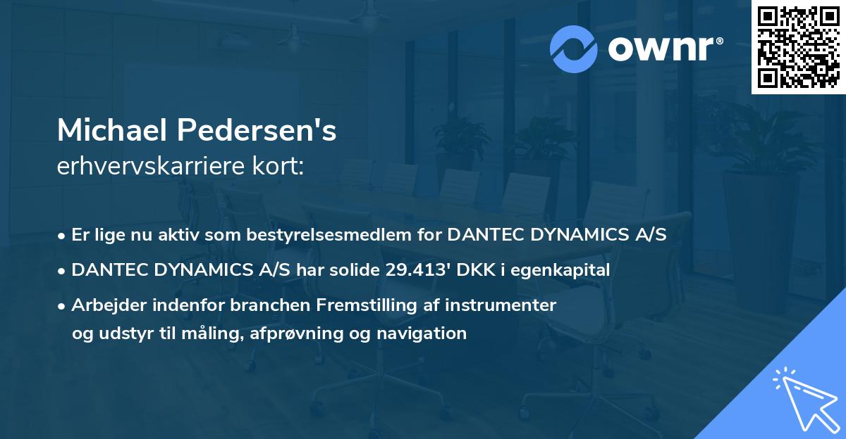 Michael Pedersen's erhvervskarriere kort