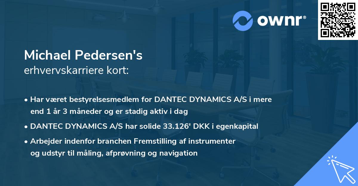 Michael Pedersen's erhvervskarriere kort