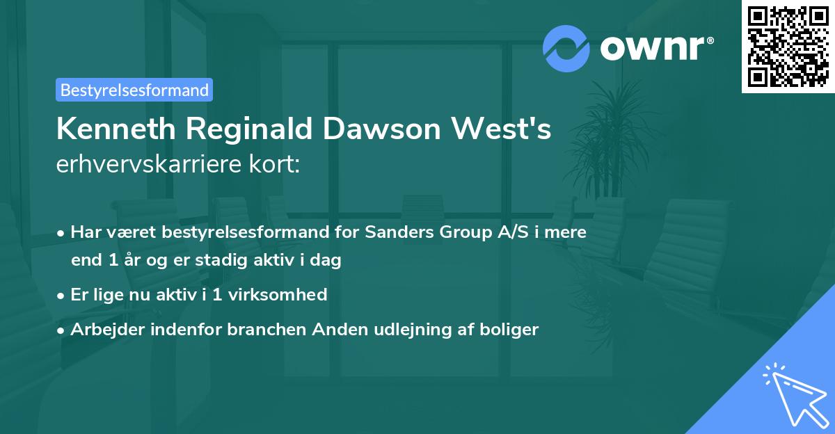 Kenneth Reginald Dawson West's erhvervskarriere kort