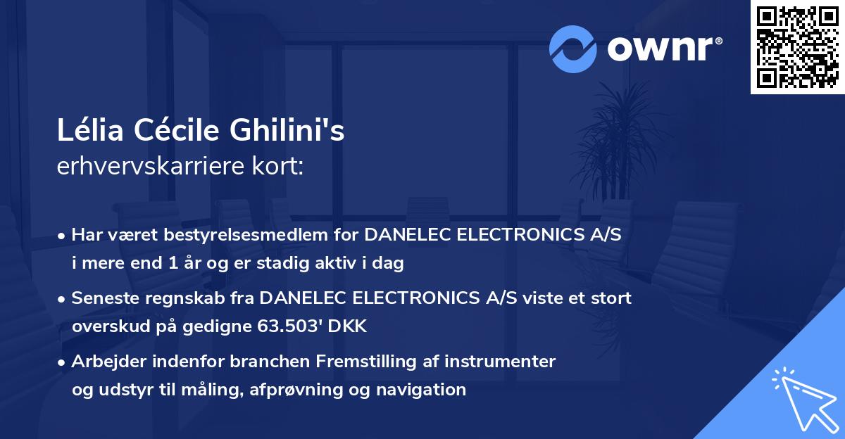 Lélia Cécile Ghilini's erhvervskarriere kort