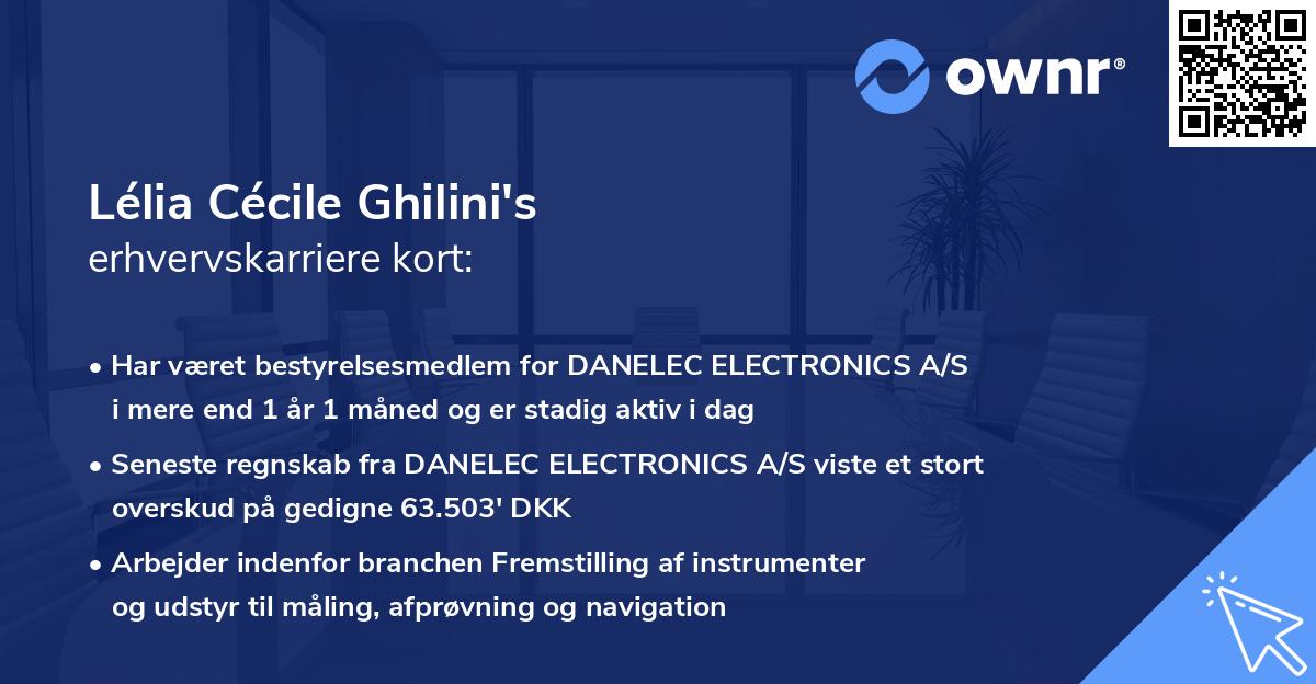 Lélia Cécile Ghilini's erhvervskarriere kort