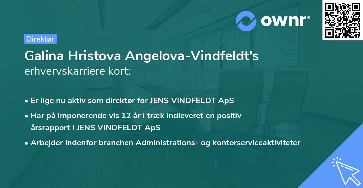 Galina Hristova Angelova-Vindfeldt's erhvervskarriere kort