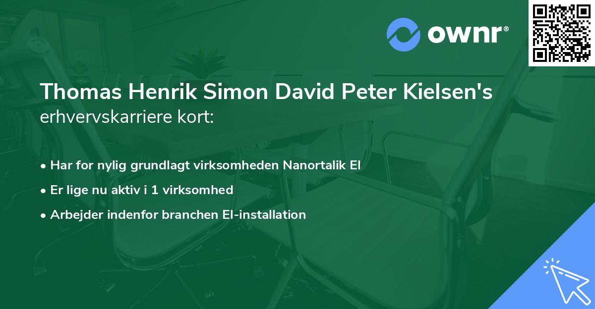 Thomas Henrik Simon David Peter Kielsen's erhvervskarriere kort