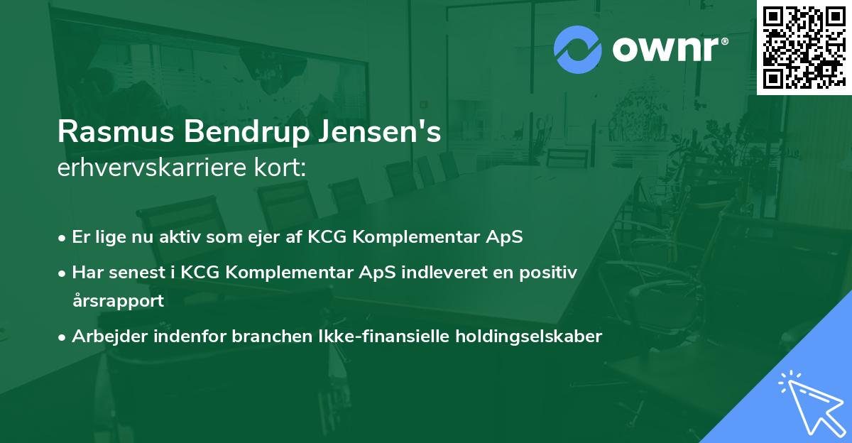 Rasmus Bendrup Jensen's erhvervskarriere kort