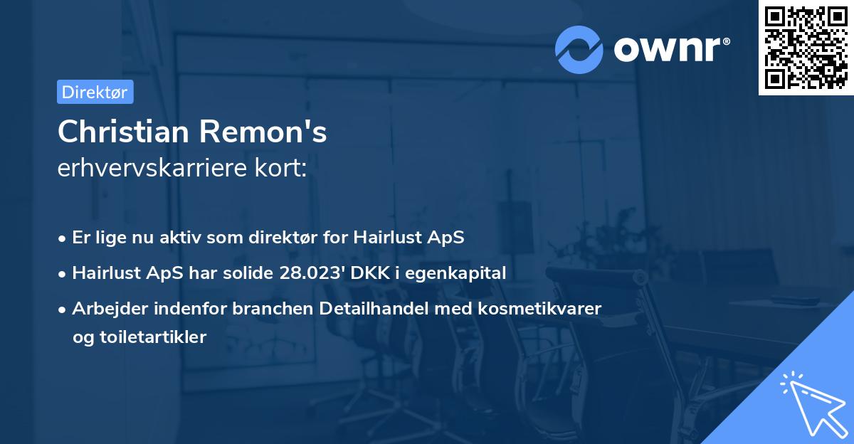 Christian Remon's erhvervskarriere kort