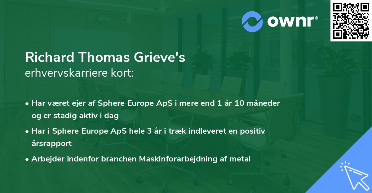 Richard Thomas Grieve's erhvervskarriere kort