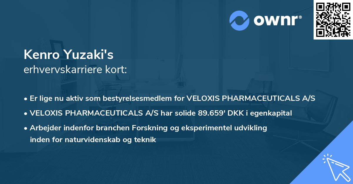 Kenro Yuzaki's erhvervskarriere kort