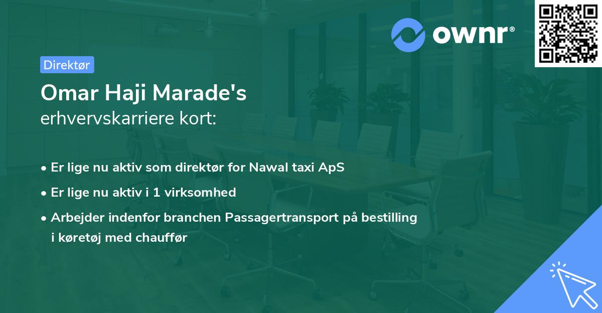 Omar Haji Marade's erhvervskarriere kort