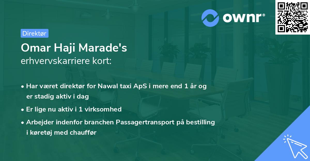Omar Haji Marade's erhvervskarriere kort