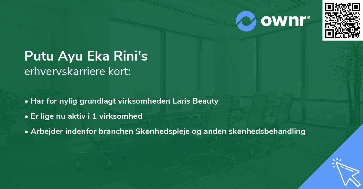 Putu Ayu Eka Rini's erhvervskarriere kort