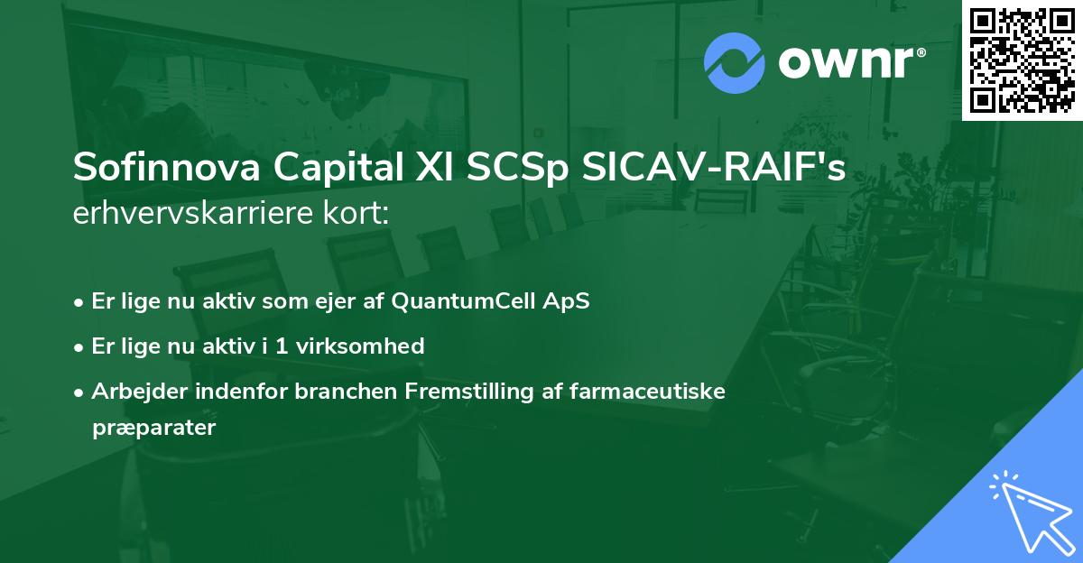 Sofinnova Capital XI SCSp SICAV-RAIF's erhvervskarriere kort