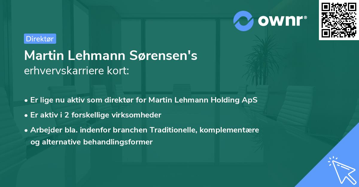 Martin Lehmann Sørensen's erhvervskarriere kort