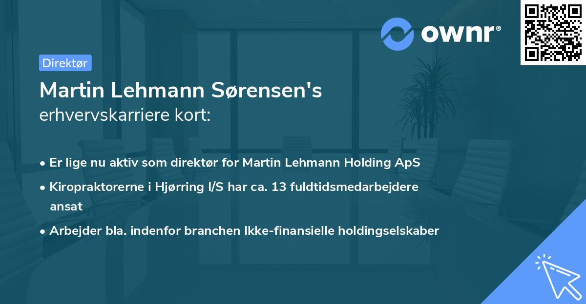 Martin Lehmann Sørensen's erhvervskarriere kort