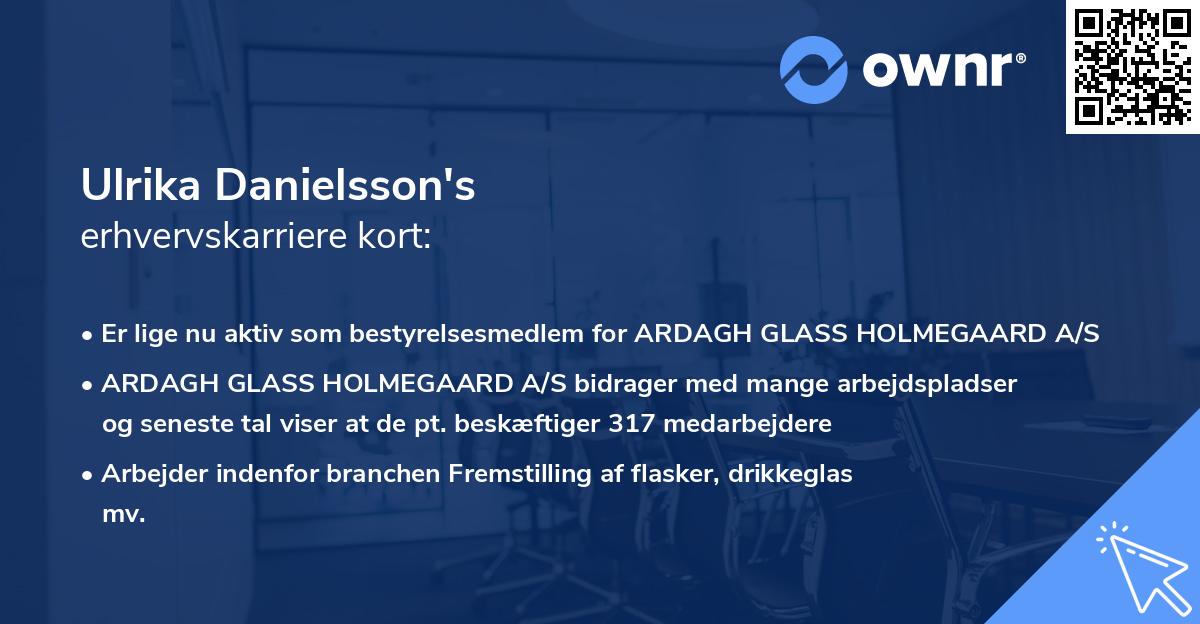 Ulrika Danielsson's erhvervskarriere kort