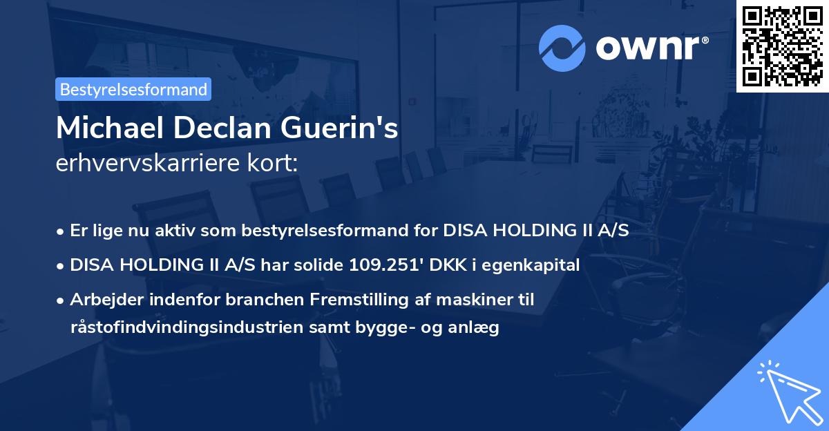 Michael Declan Guerin's erhvervskarriere kort