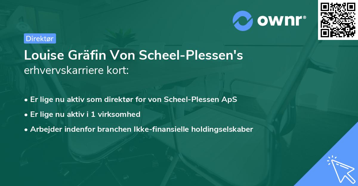 Louise Gräfin Von Scheel-Plessen's erhvervskarriere kort
