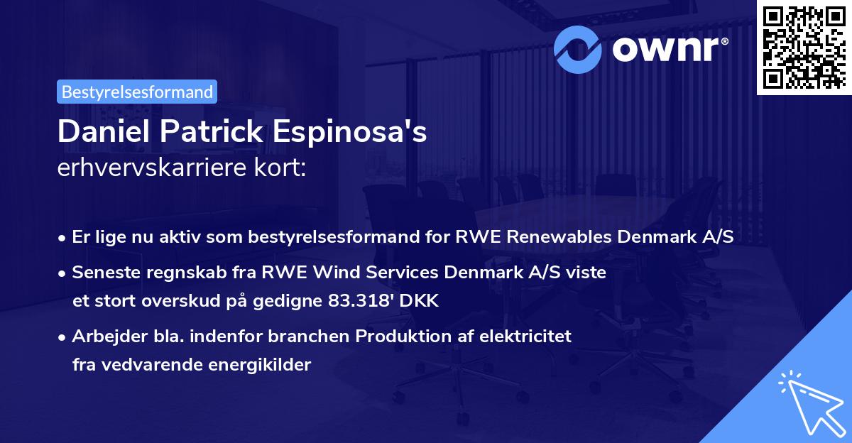 Daniel Patrick Espinosa's erhvervskarriere kort