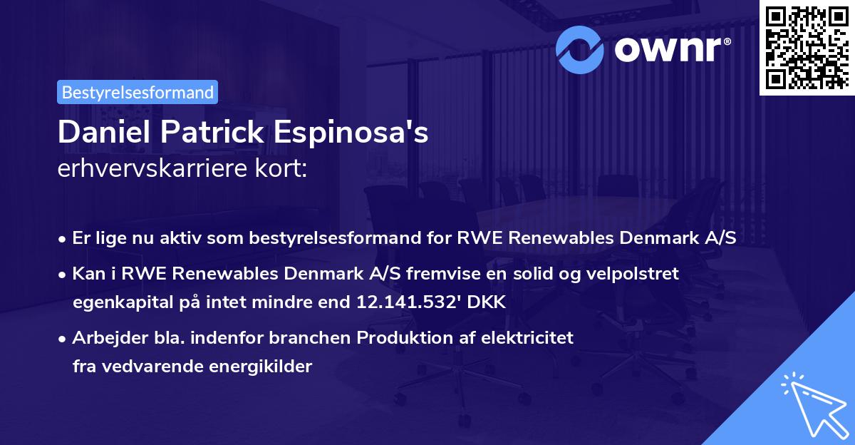 Daniel Patrick Espinosa's erhvervskarriere kort