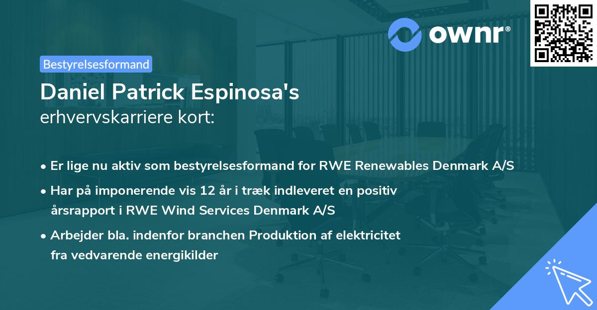 Daniel Patrick Espinosa's erhvervskarriere kort