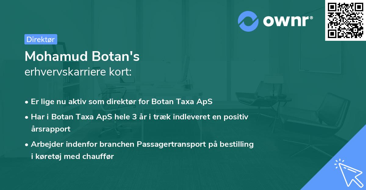Mohamud Botan's erhvervskarriere kort