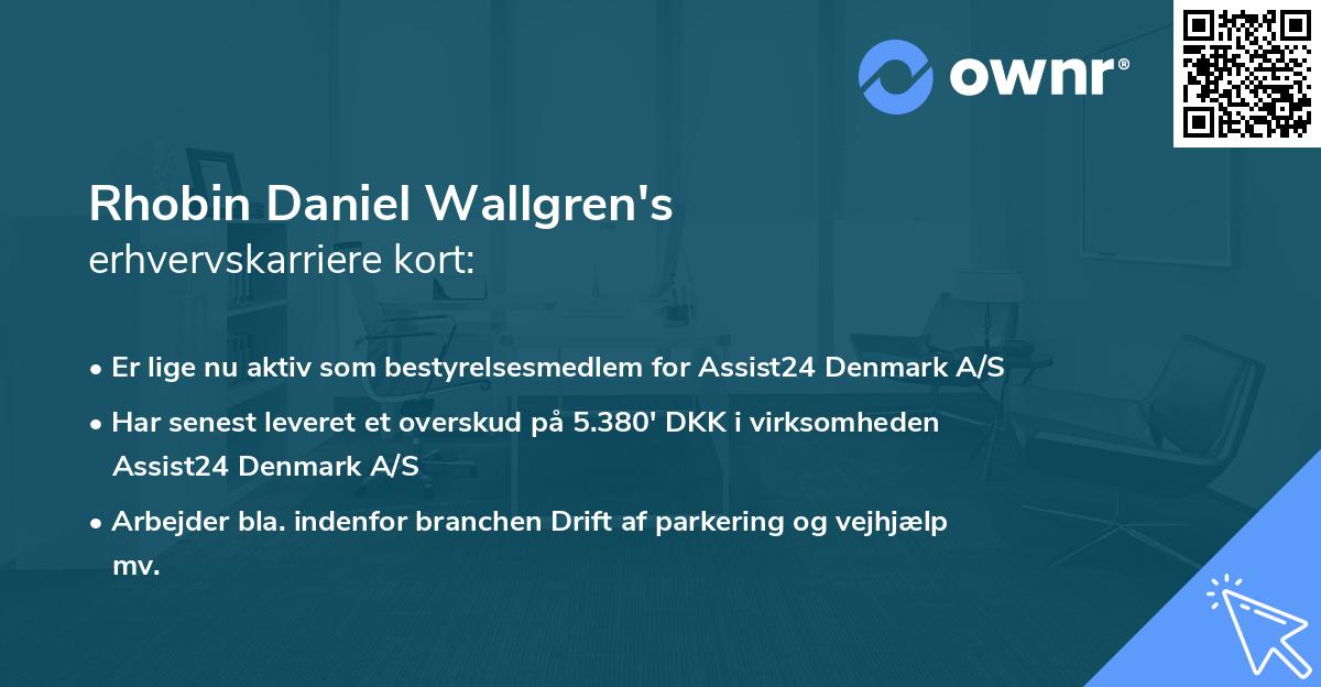 Rhobin Daniel Wallgren's erhvervskarriere kort
