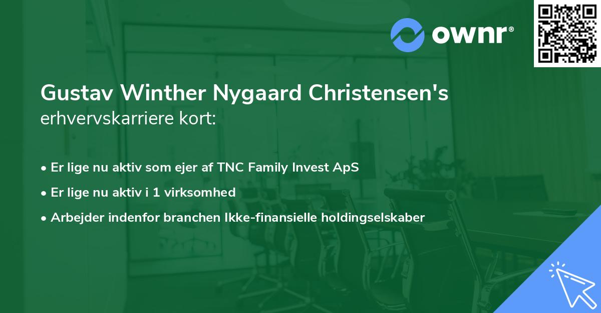 Gustav Winther Nygaard Christensen's erhvervskarriere kort