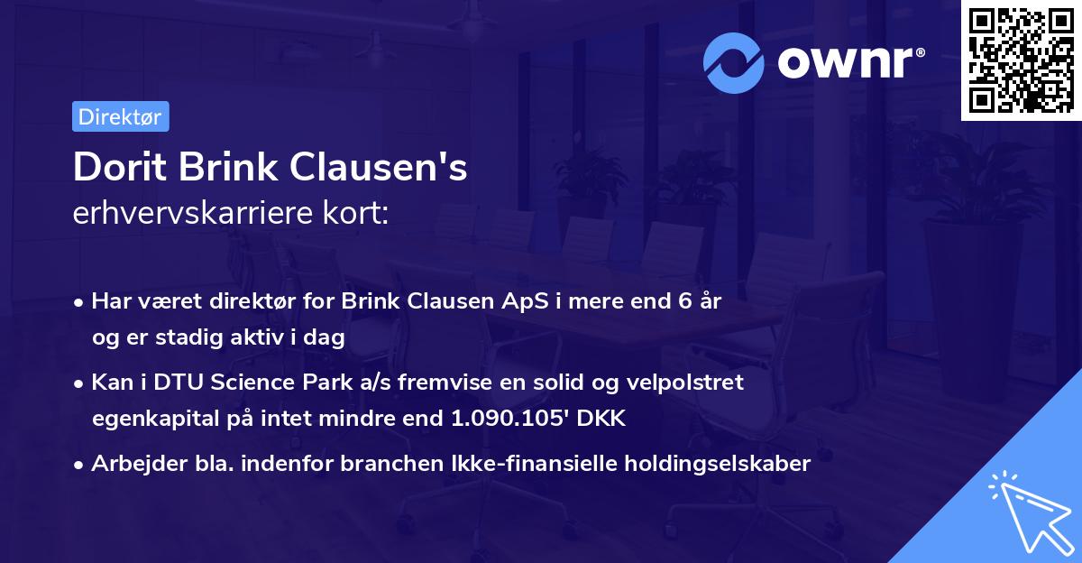 Dorit Brink Clausen's erhvervskarriere kort