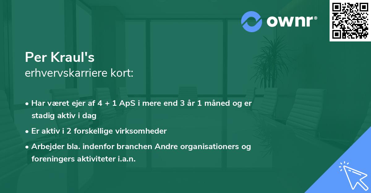 Per Kraul's erhvervskarriere kort
