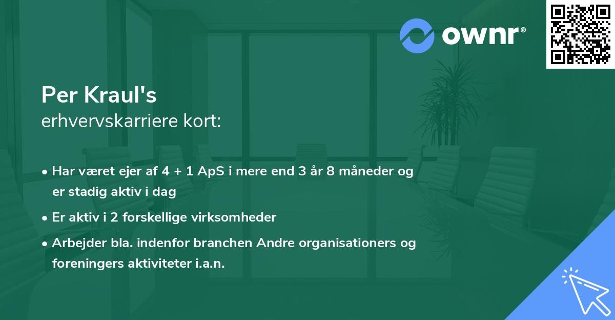 Per Kraul's erhvervskarriere kort