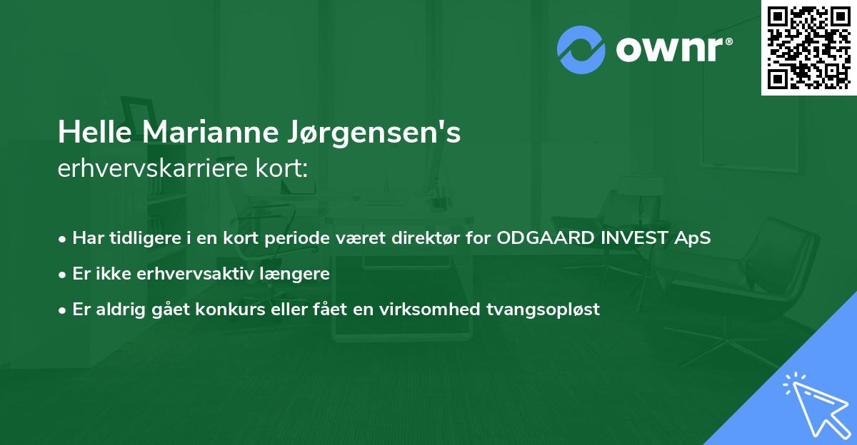 Helle Marianne Jørgensen's erhvervskarriere kort
