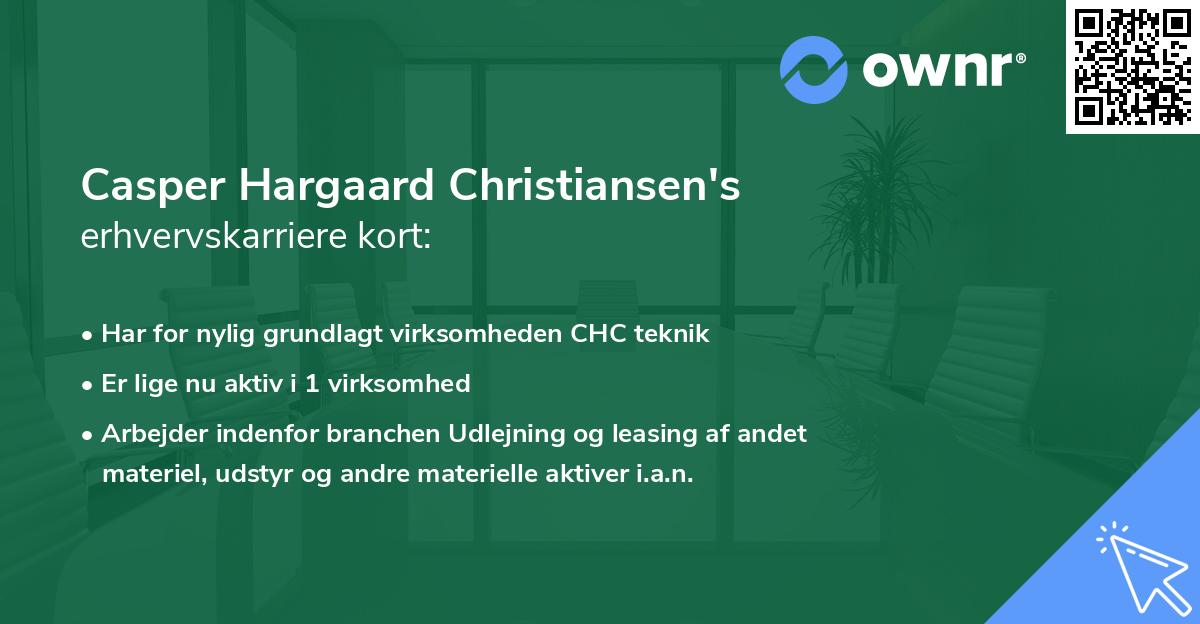 Casper Hargaard Christiansen's erhvervskarriere kort