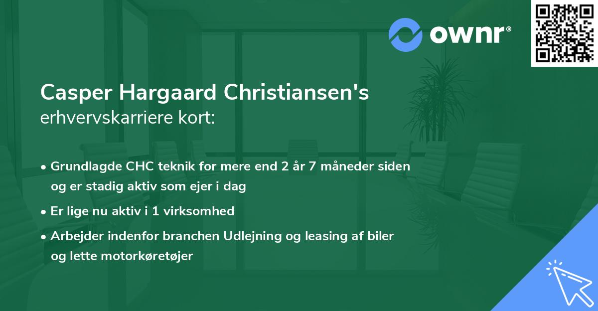 Casper Hargaard Christiansen's erhvervskarriere kort