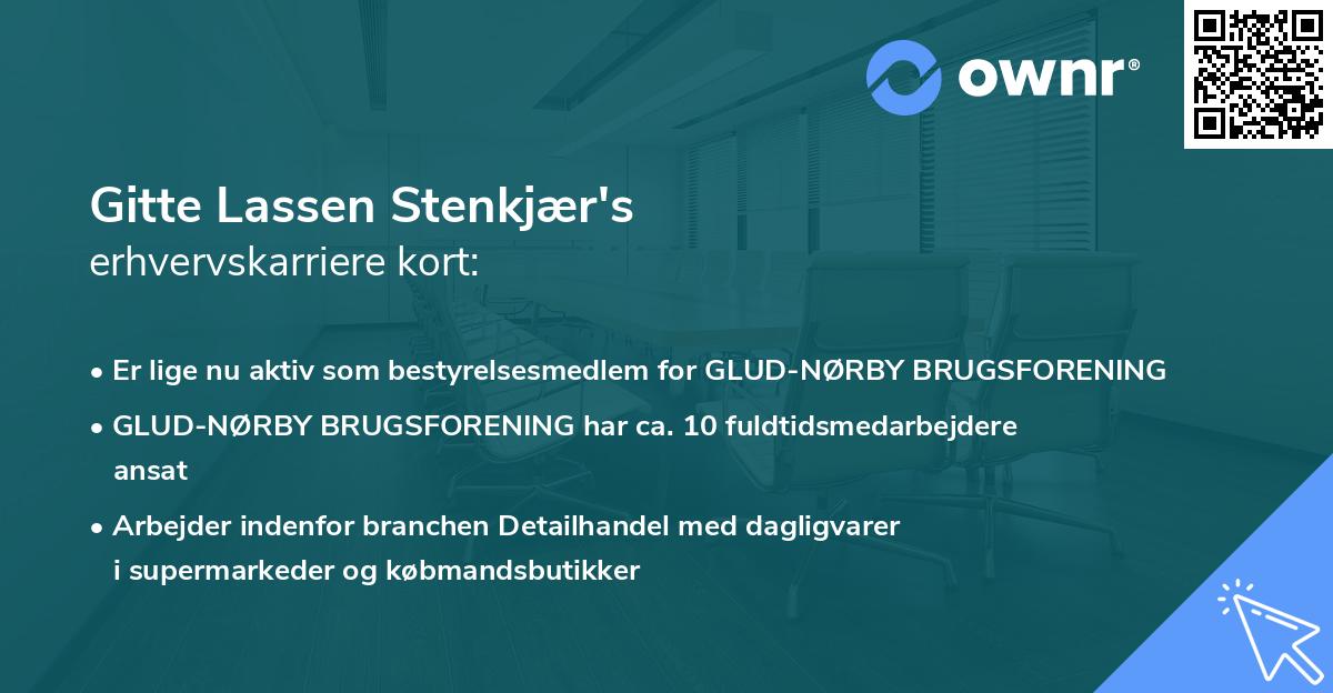 Gitte Lassen Stenkjær's erhvervskarriere kort