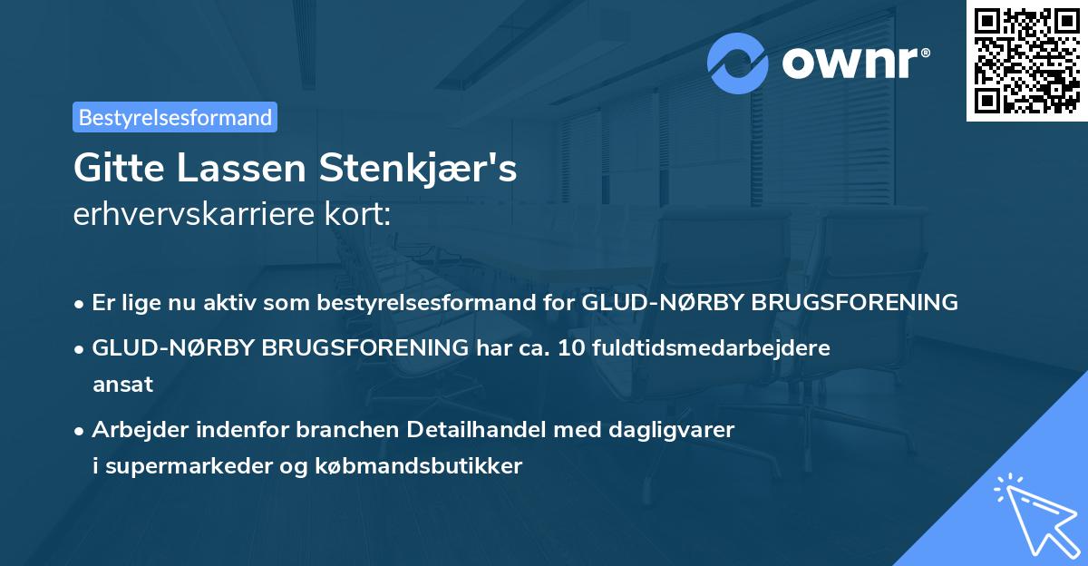 Gitte Lassen Stenkjær's erhvervskarriere kort