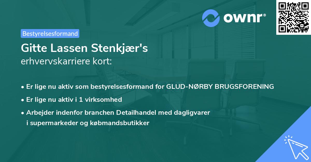 Gitte Lassen Stenkjær's erhvervskarriere kort