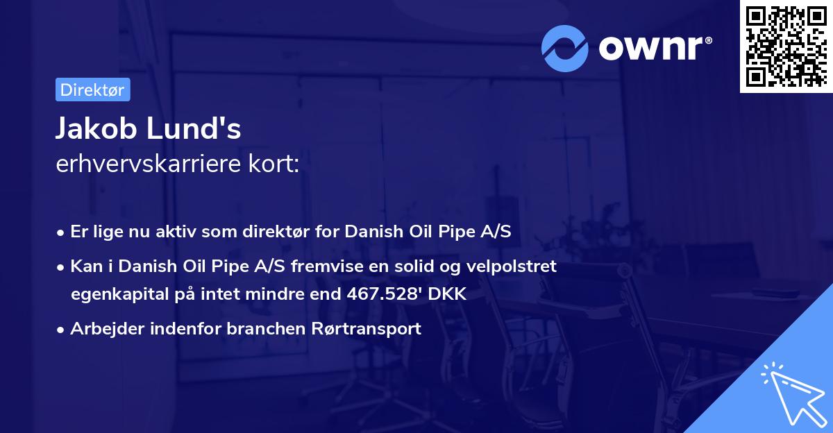 Jakob Lund's erhvervskarriere kort