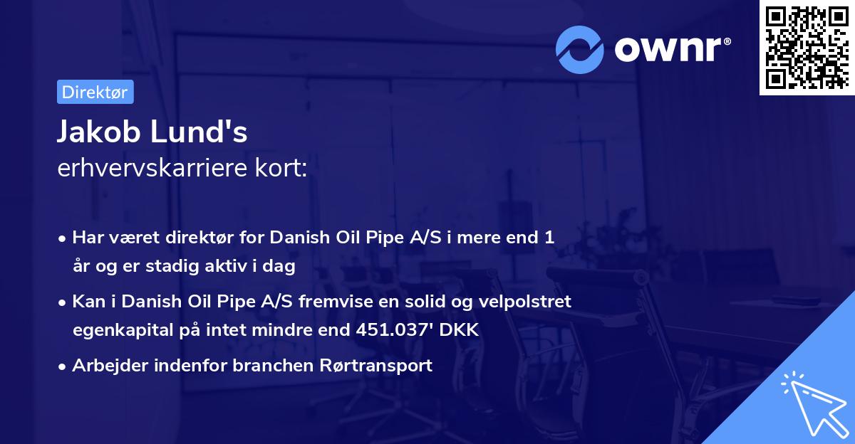 Jakob Lund's erhvervskarriere kort