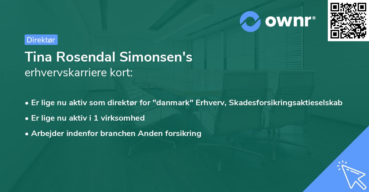 Tina Rosendal Simonsen's erhvervskarriere kort